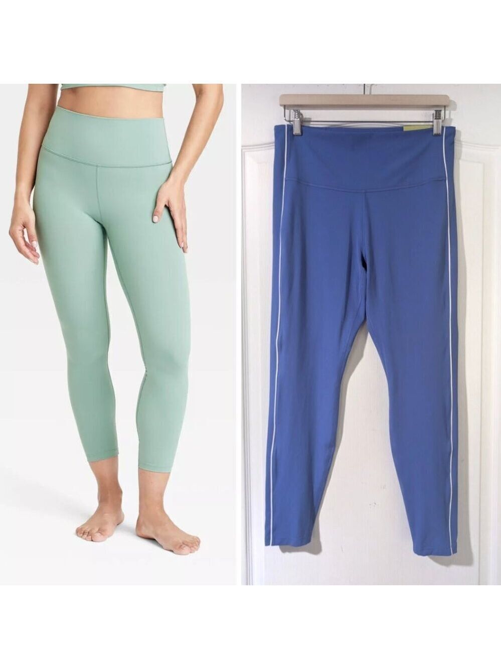All In Motion | Women’s Everyday Soft High-Rise Piped 7/8 Leggings In Blue